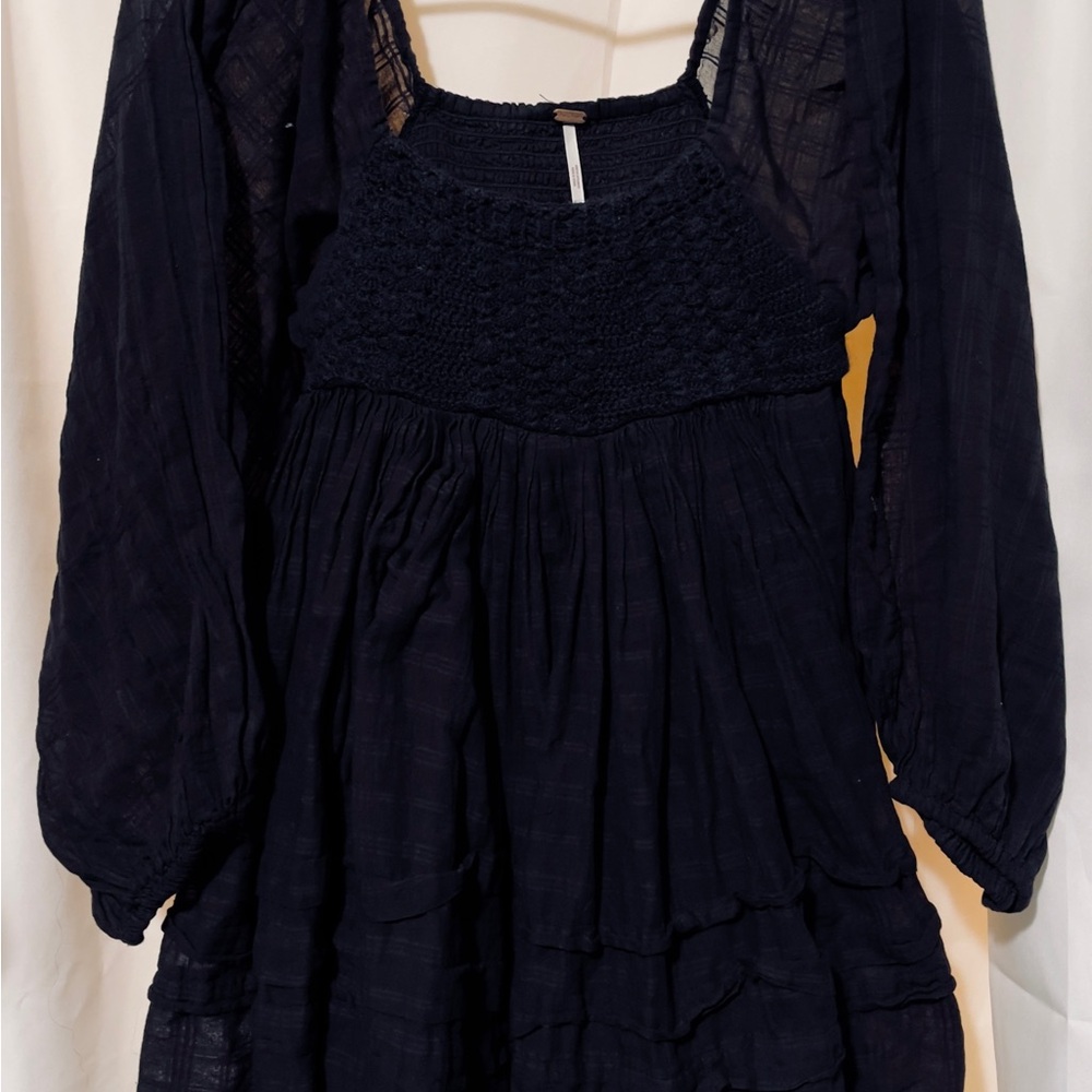 Free People Black Long Sleeve Dress